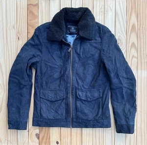 Scotch & Soda Herren Bomberjacke schwarz Nubukleder Größe Large Echtleder - Bild 1 von 20