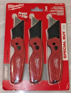Cuchillo utilitario plegable compacto Milwaukee 48-22-1500PA Fastback paquete de 3 ENVÍO GRATUITO - Imagen 1 de 6