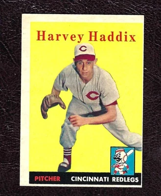 1958 Cartão de Beisebol Topps #118 Harvey Haddix, Cincinnati Reds, Muito Bom-Ex! - Imagem 1 de 2