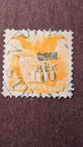 U.S. Stamp #116 VF/XF used with Steamship cancel. pulled perf. at top left. - Picture 1 of 1