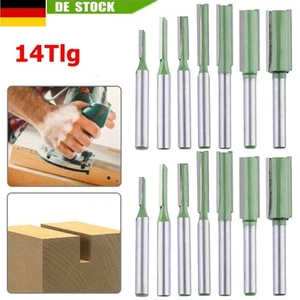 14Tlg Set Nutfräser 6mm Schaft Oberfräser Nutenfräser Holzfräser Nuter Fräser DE - Bild 1 von 24