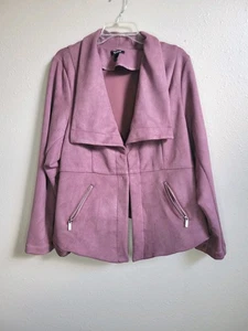 Torrid Damen Kunstleder Jacke Tasche Blazer Moto Mauve Pink Größe 3 - Bild 1 von 18