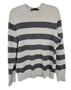 Gap Jumper Lambswool Blend Grey Striped Size Large  - Picture 1 of 4
