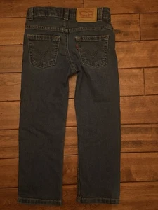 Pantalones de mezclilla Levis 514 rectos azules medianos regulares para niños talla 4 - Imagen 1 de 4