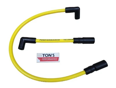 Cables de bujía amarillos 10 mm Harley Davidson Big Twin 99-17 FXD Dyna Softail Foto 1 de 4