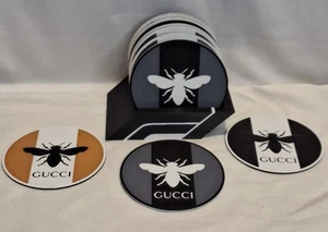 Decorative GG Gucci bee Logo Coaster Room Sign Display 10cm Designer Mancave - Picture 1 of 6