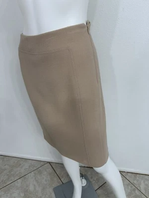 Falda Chado Ralph Rucci 100% Lana con Costuras Chado en Beige Talla 8 Foto 1 de 4