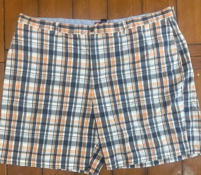 Pantalones Cortos Chaps Hombre Talla 50 Cuadros 9 Pulgadas Azul Naranja Algodón Bolsillos de tiro alto Foto 1 de 4