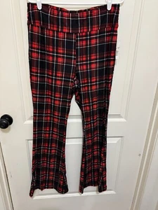 Pantalones para mujer NOBO No Boundaries 2XL (19) clásicos negros y rojos a cuadros nuevos con etiquetas - Imagen 1 de 2