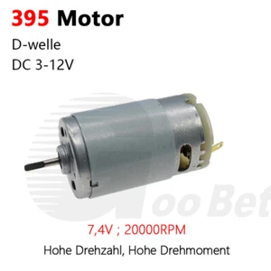 395 Elektro Motor DC 7,4V 20000RPM für RC Auto Boot Hohe Drehzahlen & Drehmoment - Bild 1 von 9