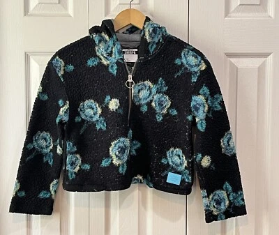 Sudadera Sherpa Justice Azul Marino Recortada con Capucha Floral Niñas 12 Foto 1 de 4