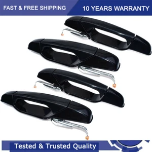 Black 4PC Exterior Front & Rear Door Handles Set for 07-14 Tahoe Silverado Yukon - Picture 1 of 12