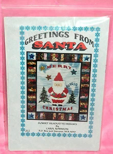 Sunset Silhouette Designs Greetings From Santa Quilt Pattern Christmas Wall Hang - Picture 1 of 3