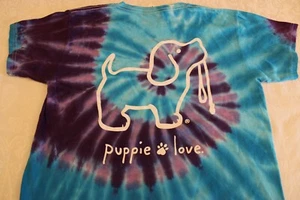 Puppie Love Youth Short Sleeve T-Shirt - OCEANBERRY Tie Dye, NEW - Picture 1 of 4