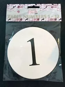 Números de mesa 1-12 blanco ideal para conferencias, bodas, fiestas P&P GRATIS - Imagen 1 de 3