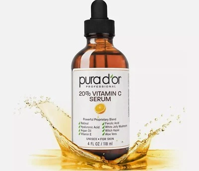 PURA D'OR 20% Vitamin C Serum (118 mL) With Hyaluronic Acid, Ferulic Acid, Vi... - Image 1 of 4