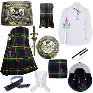 Schottisches Kilt Outfit Set 10-teiliges MacLaren Tartan/Highland Kleidungsset mit 10-teilig