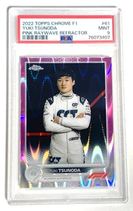 2022 Topps Chrome F1 Yuki Tsunoda Pink Raywave Refractor /75 PSA 9 Mint - Bild 1 von 3