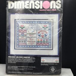 Precious Children Sampler Dimensions Cross Stitch Kit 3609 14" x 11" New Open