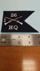 US Army HQ Co 1 st Bn 26 th Infantry Regt 4" Guidon flag patch - Picture 1 of 2