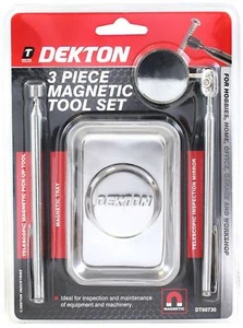 Dekton 3pc Kit Magnetic Steel Tray Telescopic Pickup Tool Inspection Mirror Set - Picture 1 of 2