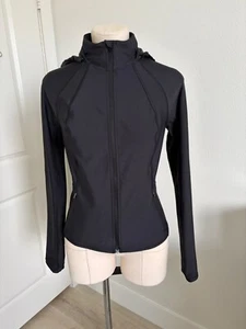 Athleta INTERVAL JACKET in Black Size S Breathable w/Removable Hood - Picture 1 of 11