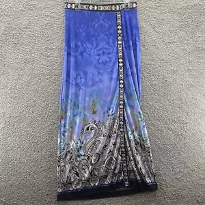 Eci New York Damen Maxirock mittelblau & Paisley lang Schlitz - Bild 1 von 9