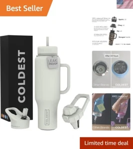 Kälteste 40 Unzen und Strohhalm - 100 % Auslaufsicher Isoliert Becher mit Deckel und Stra... - Bild 1 von 10