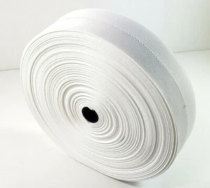 Gurtband Rolle mit Falz  - Bandfarbe weiß - Bandbreite 50 mm - 100 METER. - Bild 1 von 5
