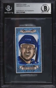 Mats Sundin NHL Toronto Maple Leafs Original Art Sketch Card 1/1 BAS - Bild 1 von 2