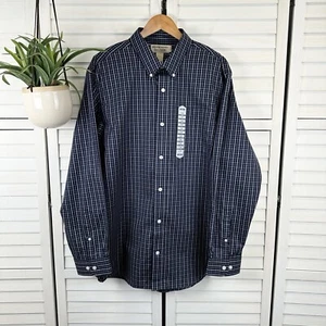 New Duluth Trading Wrinklefighter Trim Fit Button Down Shirt Blue White Size XL - Picture 1 of 8