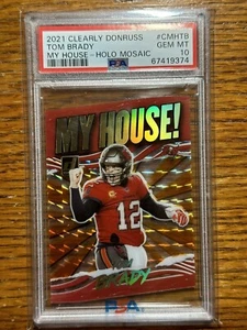 SUPER RARE! TOM BRADY 2021 CLEARLY DONRUSS Holo Mosaic PSA 10 POP 1 MY HOUSE. - Picture 1 of 3