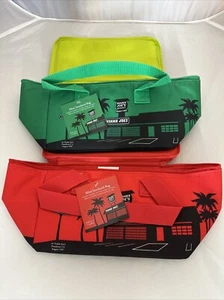 BRAND NEW TRADER JOE'S MINI INSULATED TOTE LUNCH BAG SET OF 2 - RED & GREEN - Picture 1 of 3