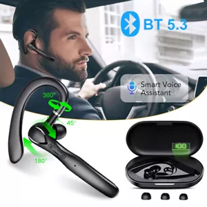 Bluetooth Headset One Ear Earphone Earpiece for Cell Phones Wireless Headset - Picture 1 of 24