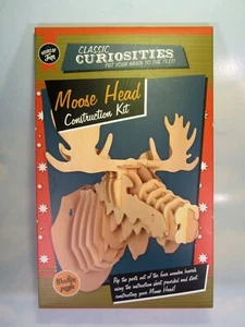 Kit de construcción de rompecabezas de madera cabeza de alce clásico Curiosities decoración de pared NUEVO - Imagen 1 de 6
