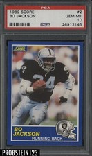 1989 Score Football #2 Bo Jackson Oakland Raiders PSA 10 GEM MINT