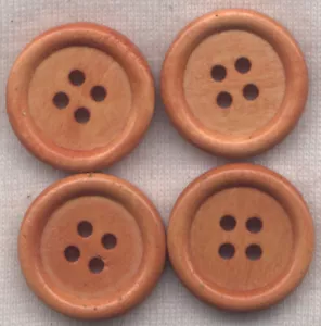 Light Brown Buttons Sturdy Wooden Buttons 20mm (3/4 inch) Bag of 100/BT44 - Picture 1 of 1
