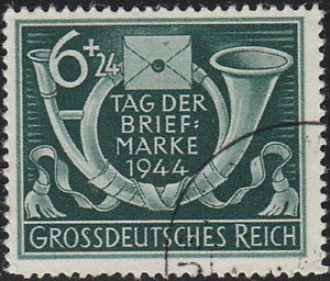 Stamp Germany Mi 904 Sc B288 1944 WWII Fascism Day Post Horn Letter Used