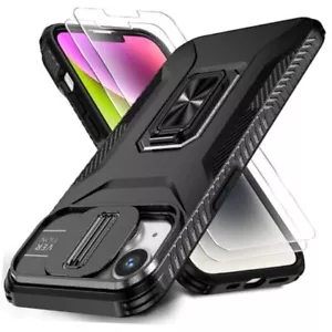 Case for iPhone 13/iPhone 14 6.1-Inch Slide Camera Cover+Screen Black - Picture 1 of 7