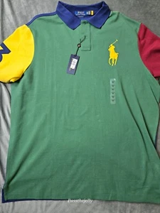 Polo Ralph Lauren Mens Shirt XXL Big Pony Colorblock Rugby Mesh NWT - Picture 1 of 8