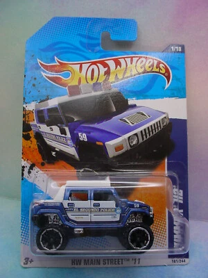 2011 Hot Wheels HUMMER H2 #161∞blue/white; EL SEGUNDO POLICE∞Main Street∞z2 - Image 1 of 3