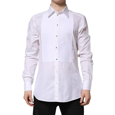 Dolce & Gabbana рубашка белое золото хлопок длинные рукава официальный 42/US16.5/XL 620usd - Изображение 1 из 4