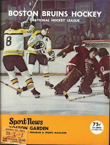 March 22, 1973 Boston Bruins & North Stars Program & Ticket Stub Orr Goal - Picture 1 of 1
