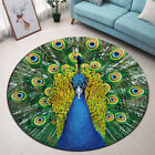 Beautiful Peacock Pattern Round Floor Mat Area Rugs For Kids Bedroom Living Room