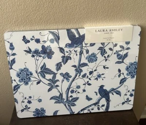 Laura Ashley Set Of 4 Cork Placemats New Floral Spring Blue - Picture 1 of 2