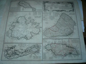 Dominia Anglorum--Carribean--map--Homann Heirs anno 1750--ORIGINAL - Picture 1 of 13