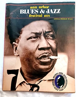 ANN ARBOR BLUES & JAZZ FESTIVAL 1972 CONCERT PROGRAM Miles Davis Muddy Waters Q1 - Image 1 of 2