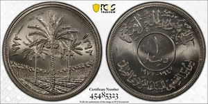 Iraq 1 dinar 1972 Silver coin PCGS MS 65 - Picture 1 of 1