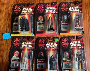 Star Wars Kenner TPM E 1 asst figures lot of 6 Phantom menace lot 6 fb moc 1125 - Picture 1 of 5