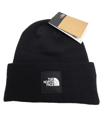 THE NORTH FACE 男女皆宜 - 成人 Big Box Beanie 盒子徽标贴深版黑色 TNF 全新带标签 — 第 1/4 张图片